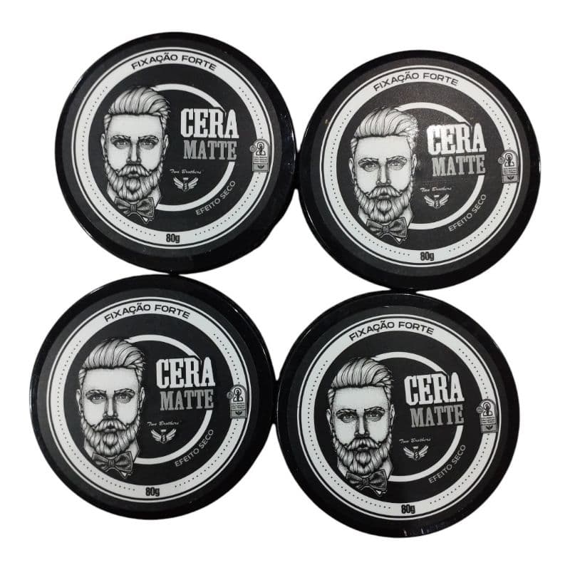 4 Cera Matte 80g Para Modelar Cabelo Two Brothers Profissional