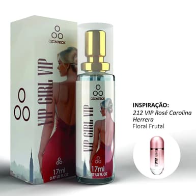 Perfume VIP GIRL VIP Ozonteck - 17 ml/ Alta fixação/ VIP GIRL VIP: Família Olfativa Floral Frutal