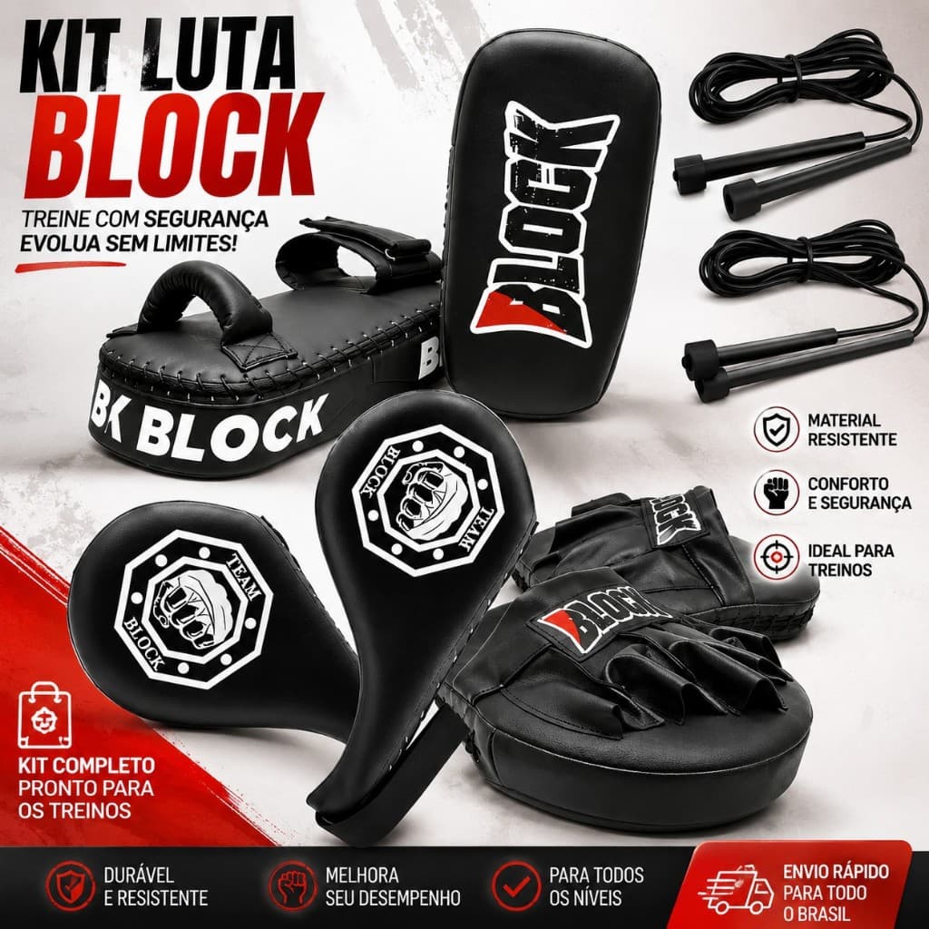 Kit Luta Aparador Chute Manopla Foco Soco Raquete Chute Alto Muay Thai, Boxe, MMA Artes Marcial