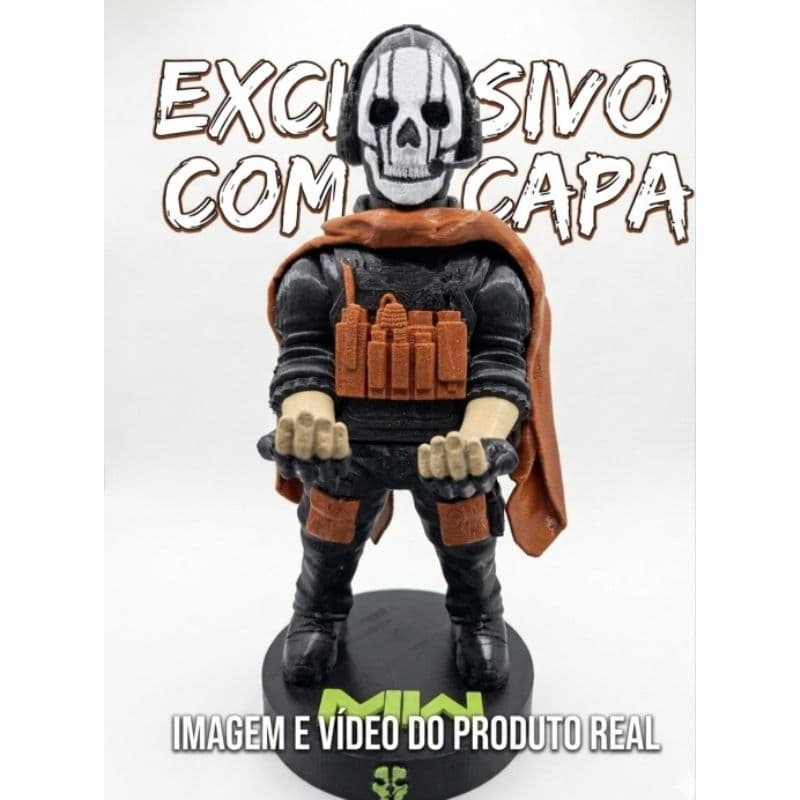 Suporte Ghost Call Of Duty Para Controle Xbox PS5 – Exclusivo com Capa