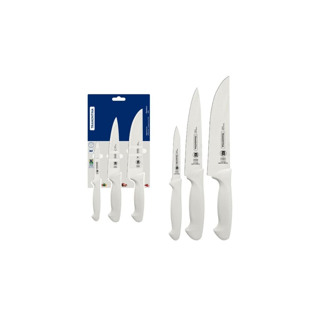 Jogo De Facas Churrasco Aço Inox 3 Peças Premium - Tramontina