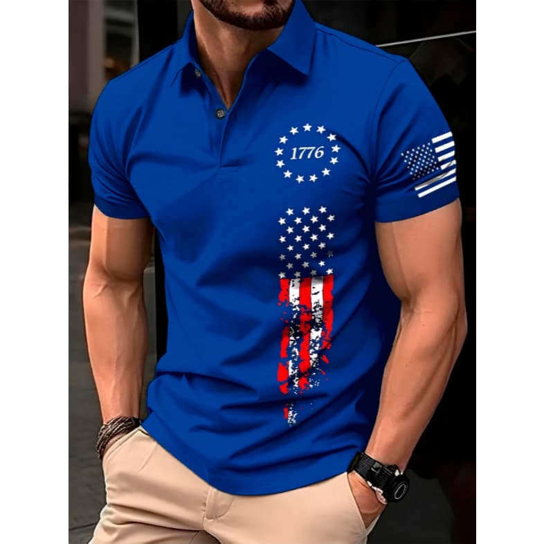 Camisa Polo Masculina American 1776 Malha Piquet Algodão Premium Luxo