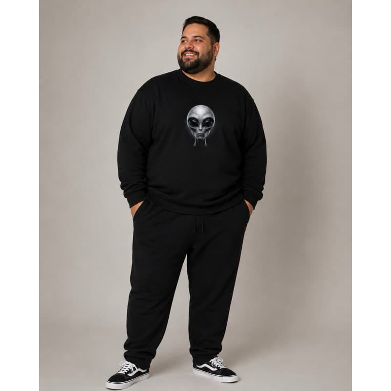 Moletom Masculino Plus Size Estampado ET Gola Careca Premium