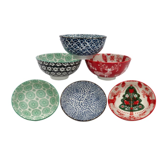 Tigela de Cerâmica Decorada 300ml Resistente e Elegante 12x6cm