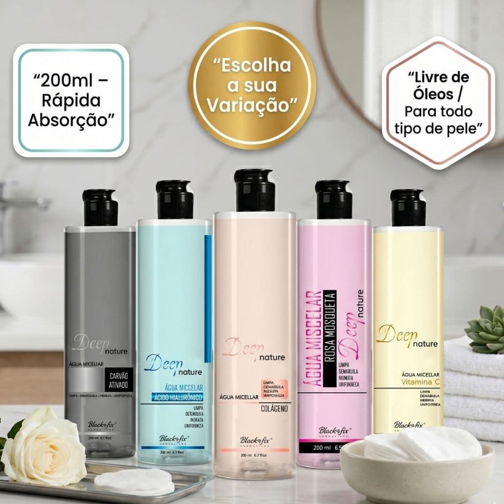 Água Micelar Deep Nature Limpeza Facial Hidratante 200ml Tônico Demaquilante Anti-oleosidade Cuidados Com A Pele Skincar