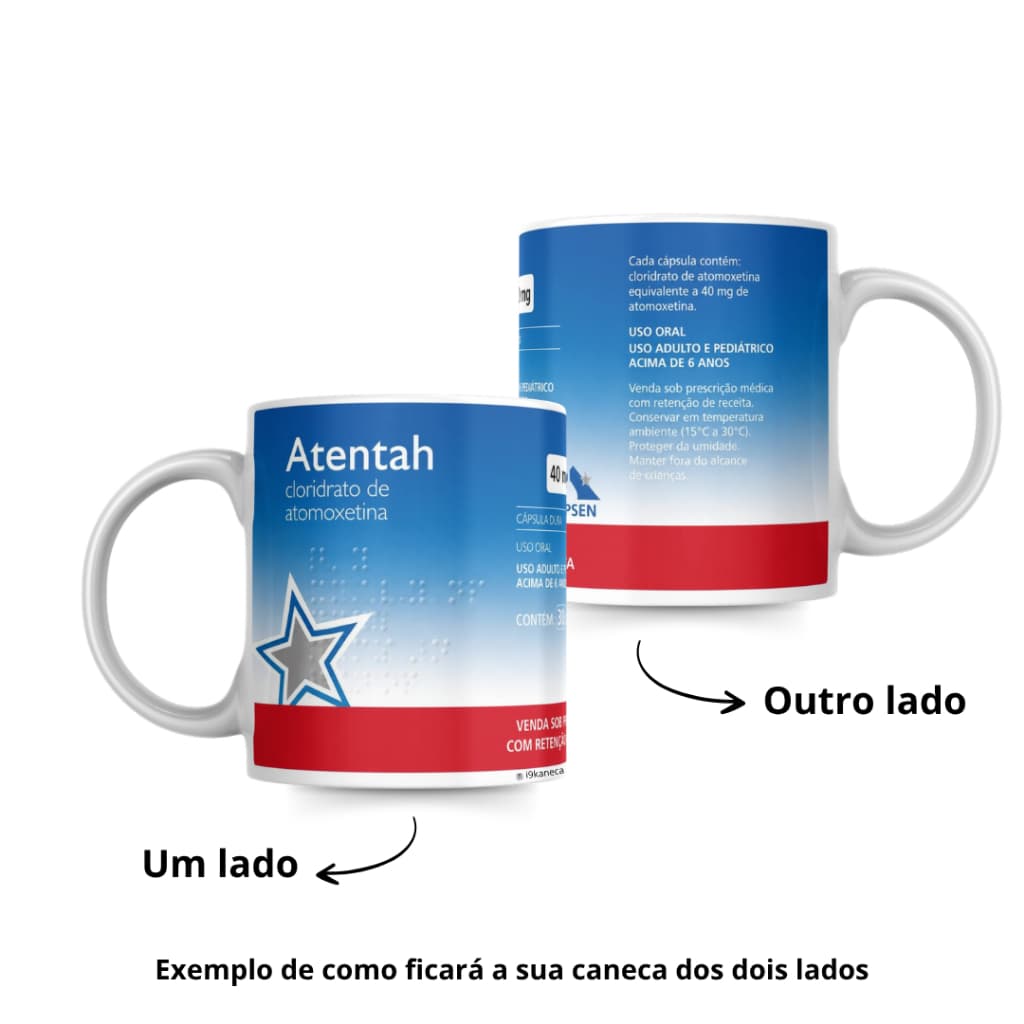 Caneca Personalizada Remédio Atentah Engraçada Presente Porcelana - 325ml