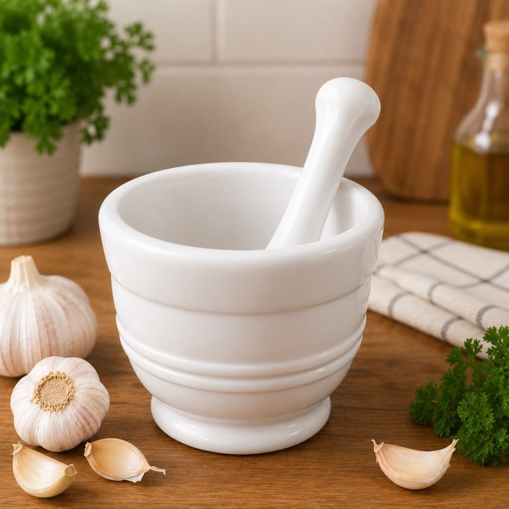 Socador de Alho com Pilão Manual Triturador de Alho Temperos Ervas e Especiarias