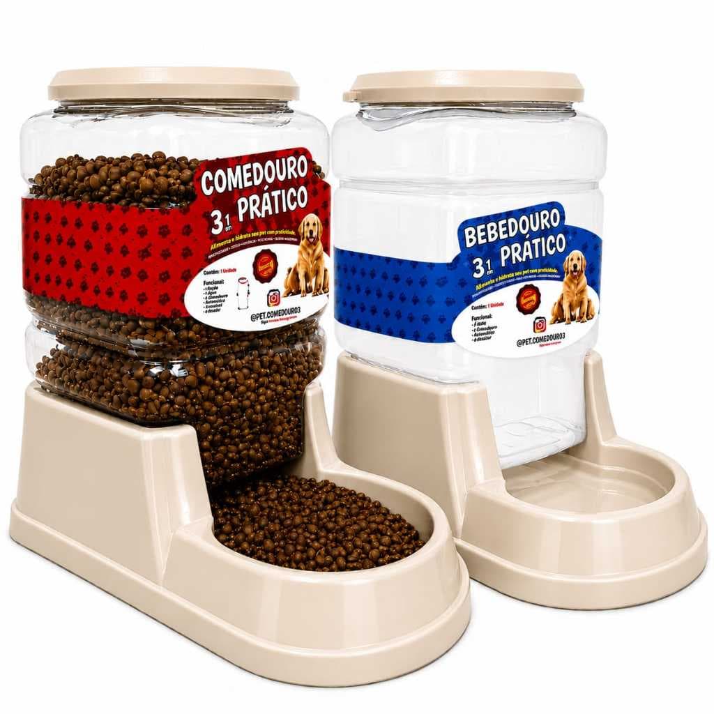 COMEDOURO/BEBEDOURO PRÁTICO AUTOMÁTICO 3 LITROS