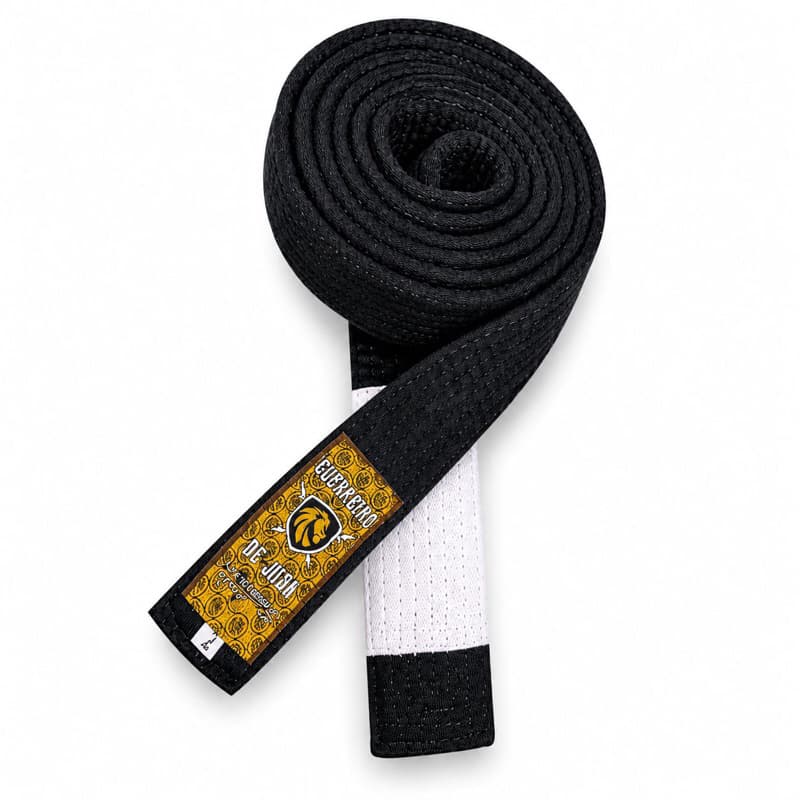 Faixa preta de Jiu-Jitsu Clássica Ponta branca 8 Costuras