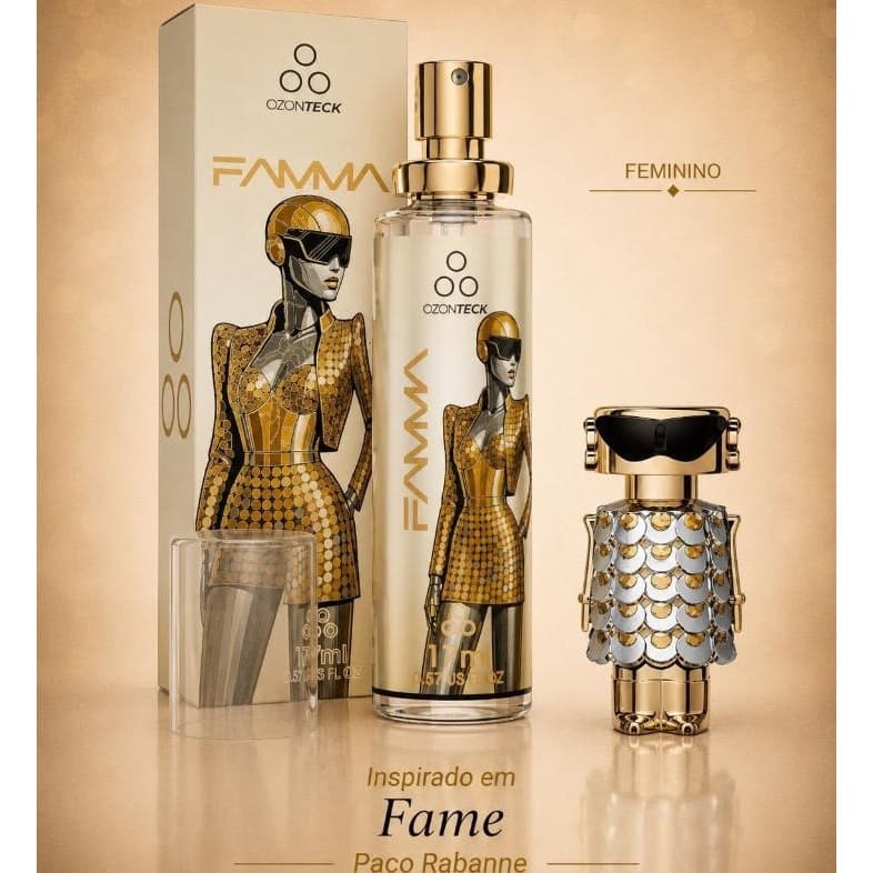 Perfume Feminino Famma Ozonteck 17ml / nota olfativa: Floral Amadeirado Musk/Alta fixação