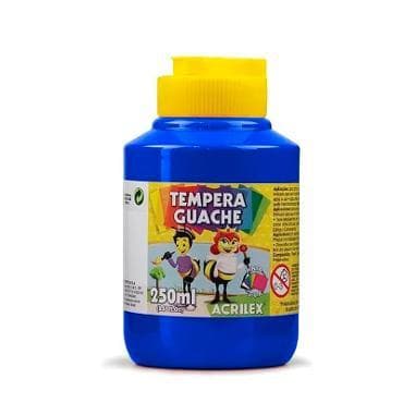 Tinta guache Acrilex Azul Celeste 250ml - Não Tóxica e Fácil de Usar