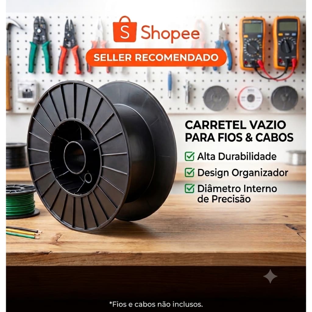 Carretel Vazio K300 P/ Enrolar Fio Cabo Pp Extensão Mangueira Cordas