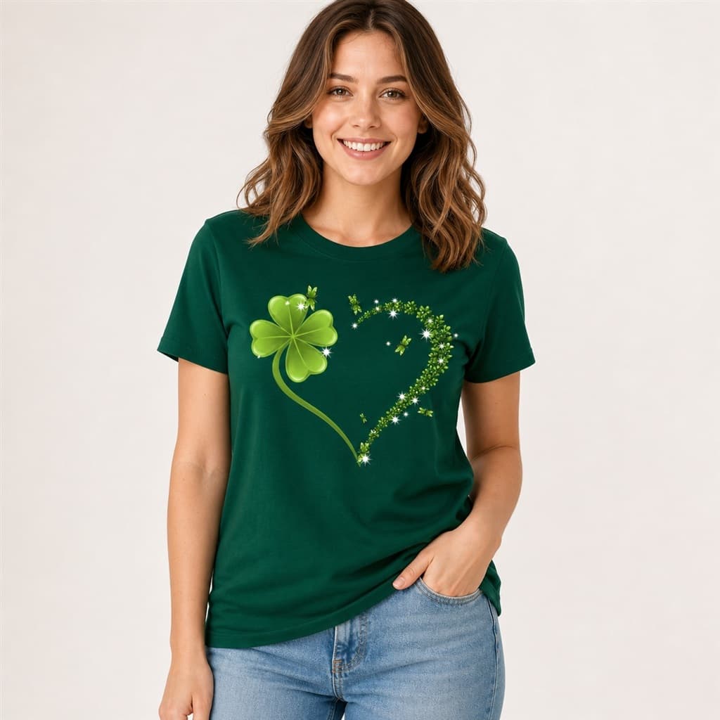 Camiseta Feminina Algodao Premium Dia a Dia Coracao de Flor