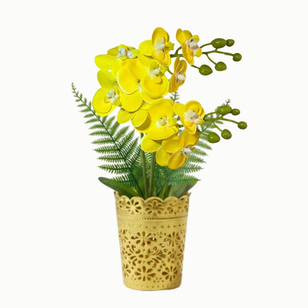 Arranjo De Orquídea Artificial Toque Natural Luxo Rendado