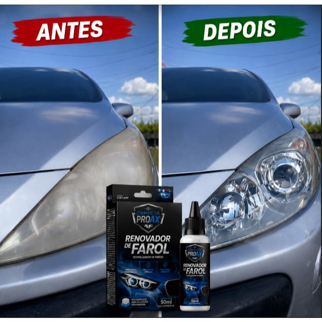 KIT 3 Restaurador De Farol Revitalizador Remove Fosco Amarelado PROAX Limpa Farol Sem Polir Lixar