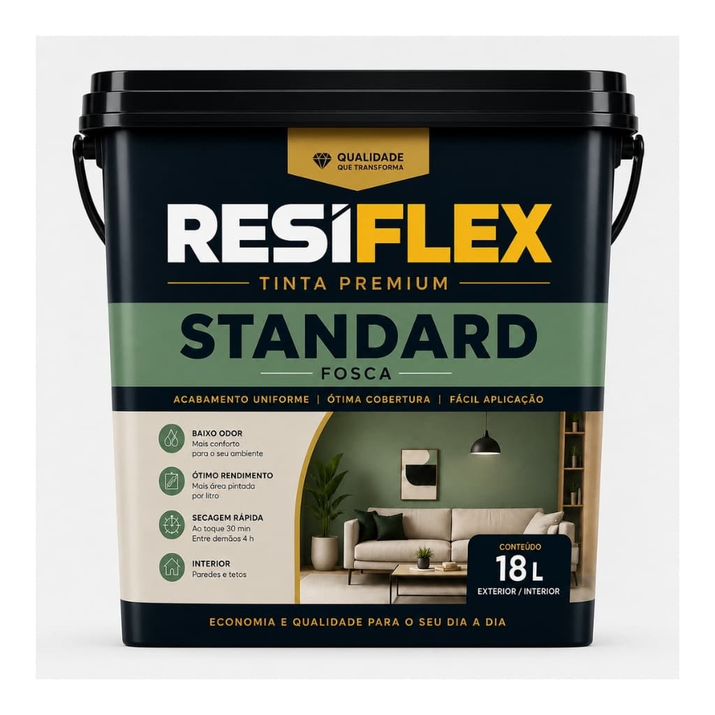 Tinta Acrílica Resiflex Standard 18 Litros - Tinta de USO GERAL