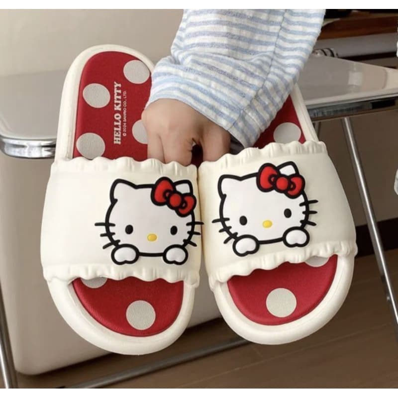 Chinelos Slide Hello Kitty Slipper Tira Única Sanrio Tamanho 36-37
