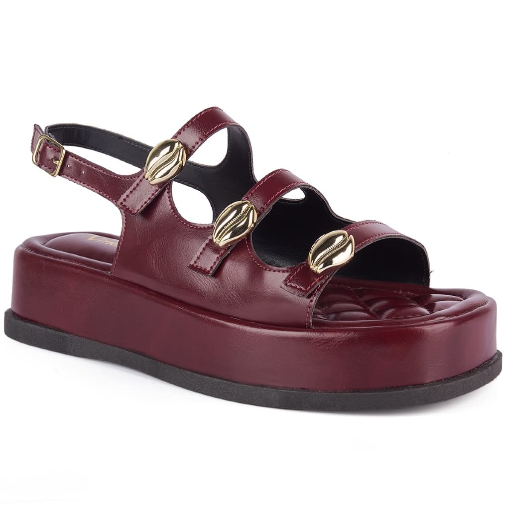 Sandália feminina flatform acolchoada confortável tapete