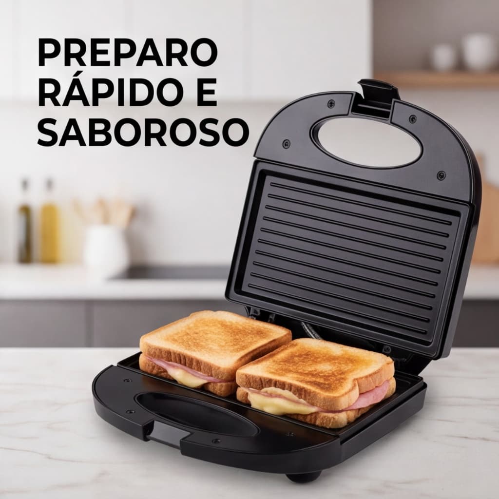 Sanduicheira Grill Antiaderente Black Agratto 750w 127/220v