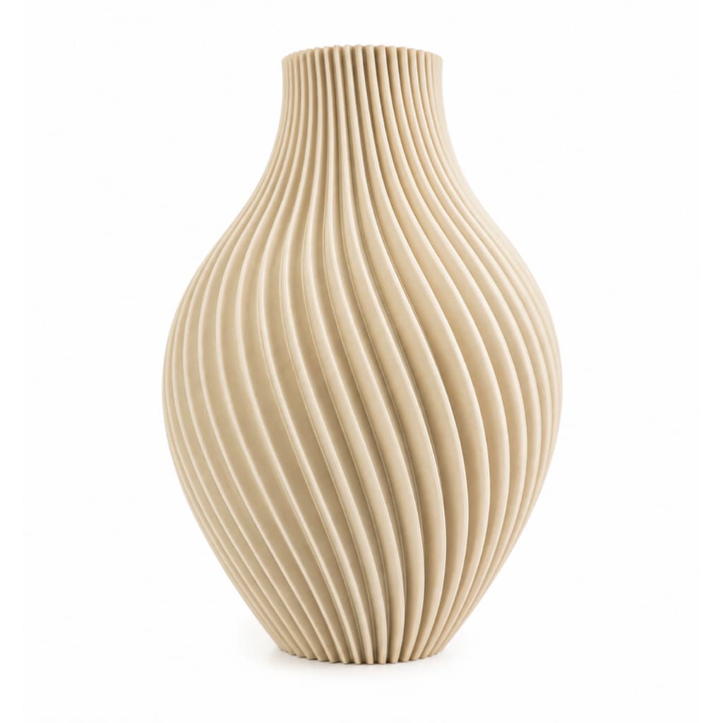Vaso Decorativo Bege Texturizado Estilo Escandinavo para Flores e Decoração