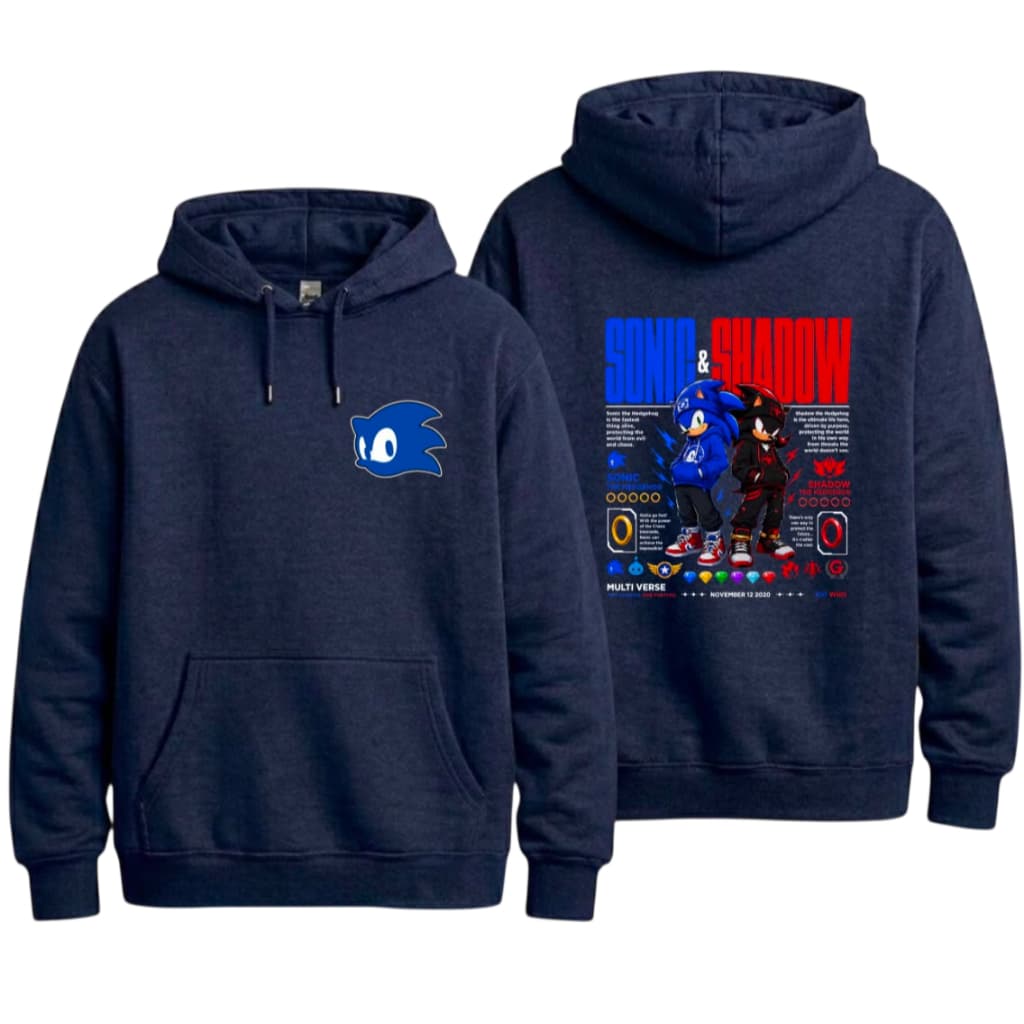 Moletom Sonic Ouriço Azul Corredor Desenho Adulto Infantil e Juvenil Blusa Com Capuz