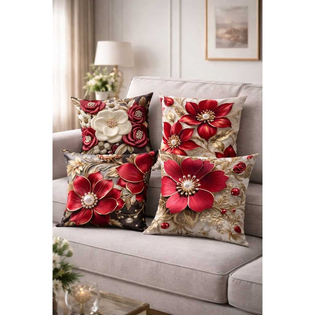 Novo -Lançamento -Kit 4 Capas de almofadas decorativas c/ estampas modernas e acabamento de qualidade.