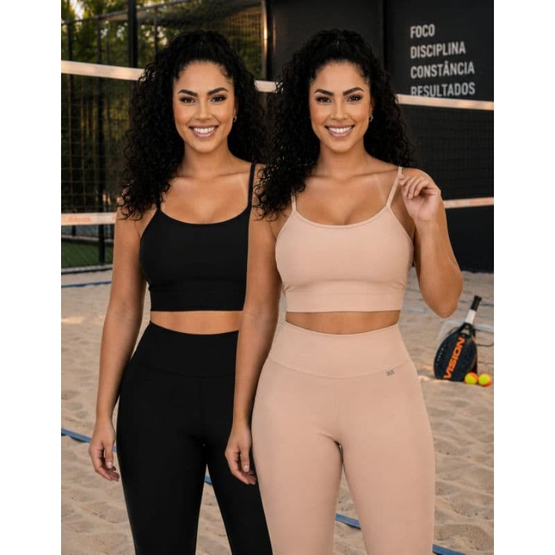 Kit 2 Top Alcinha Fina Academia Fitness Com Bojo Suplex Premium