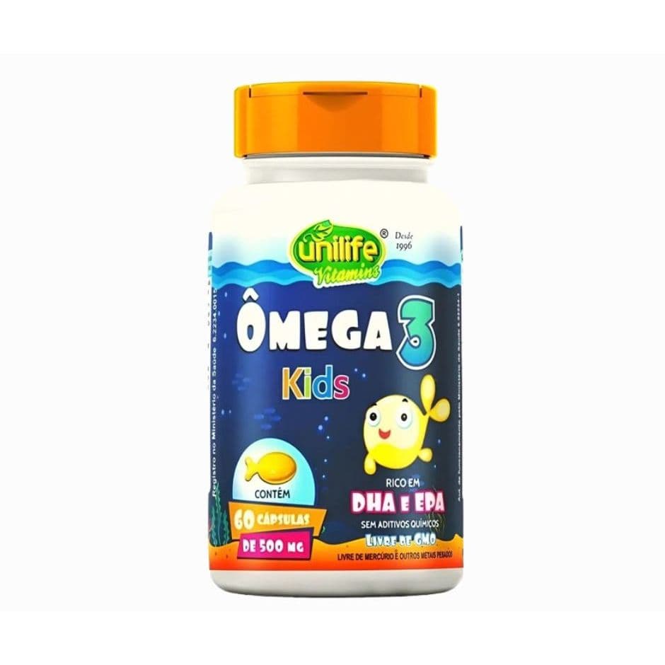 Omega 3 Kids 500Mg Sem Sabor 60 Capsulas - Unilife