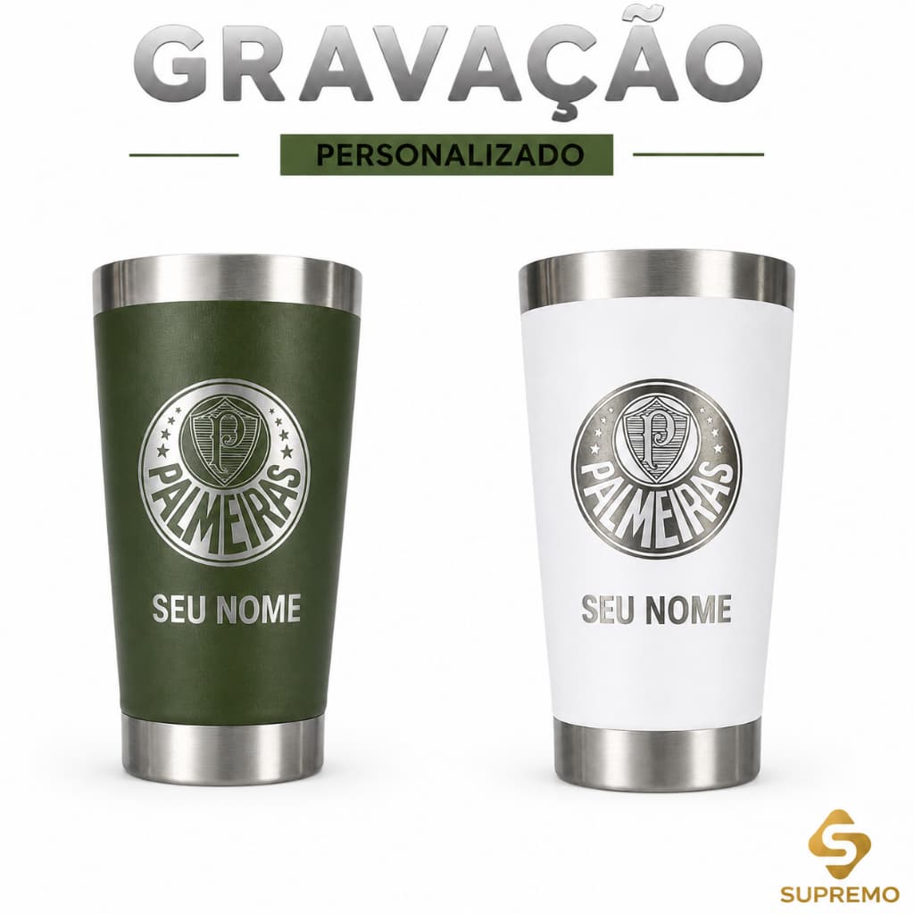Copo Térmico Palmeiras Verdão  Personalizado Térmico C/tampa E Abridor 473ml