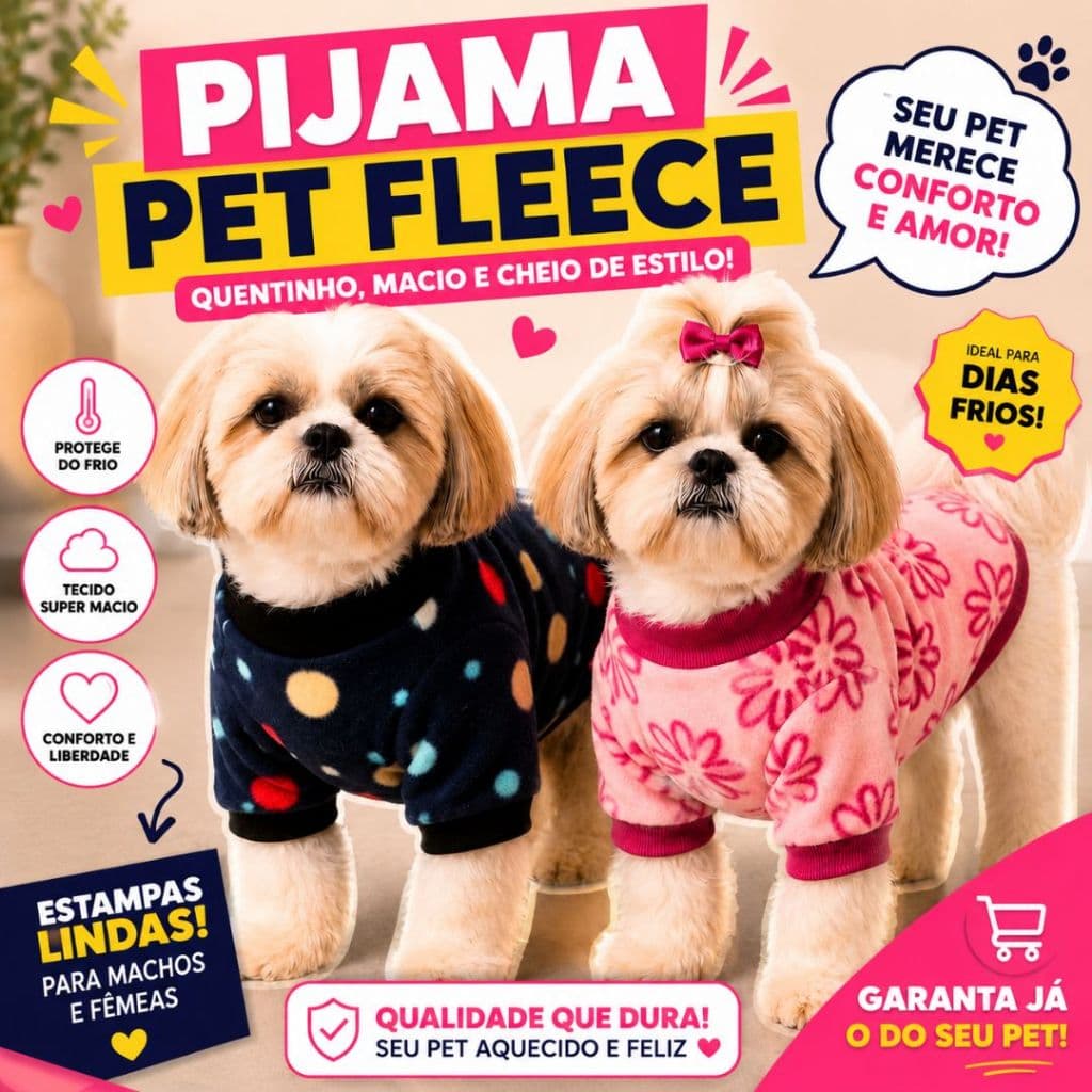 Kit 2/3 Roupinhas Soft Para Cachorro Inverno Pet Blusa Com Manga Quentinha Cão Pequeno ao Grande