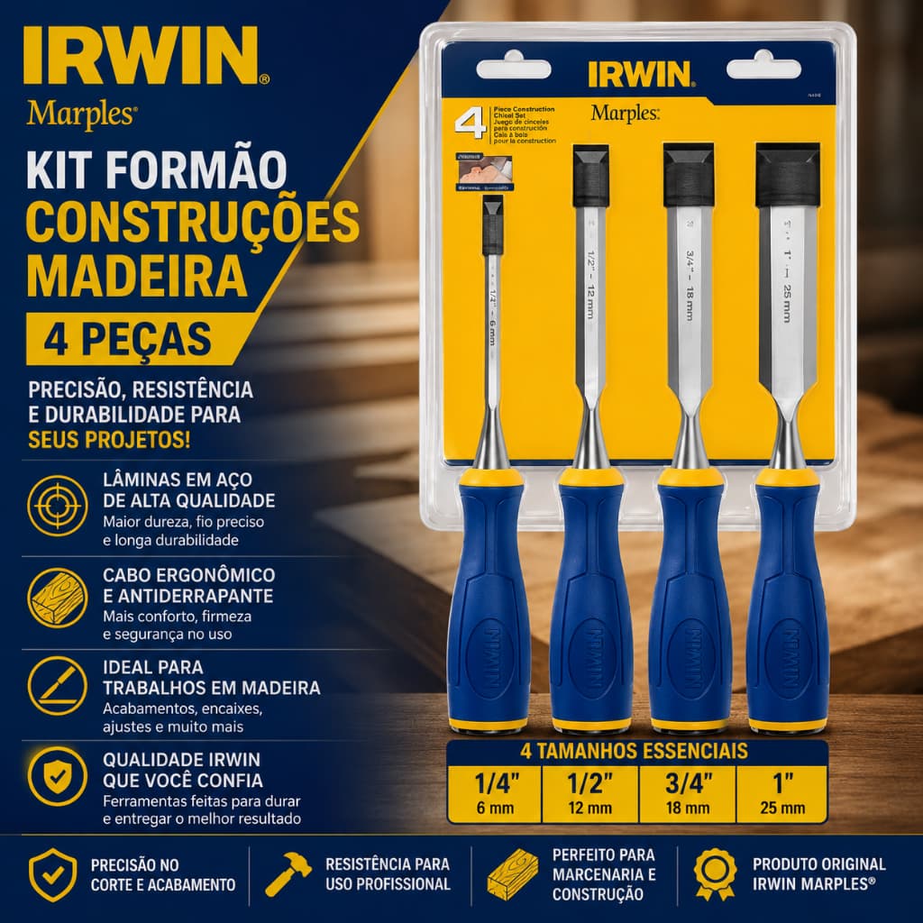 Kit Formao Construções Irwin Madeira 4 Peças