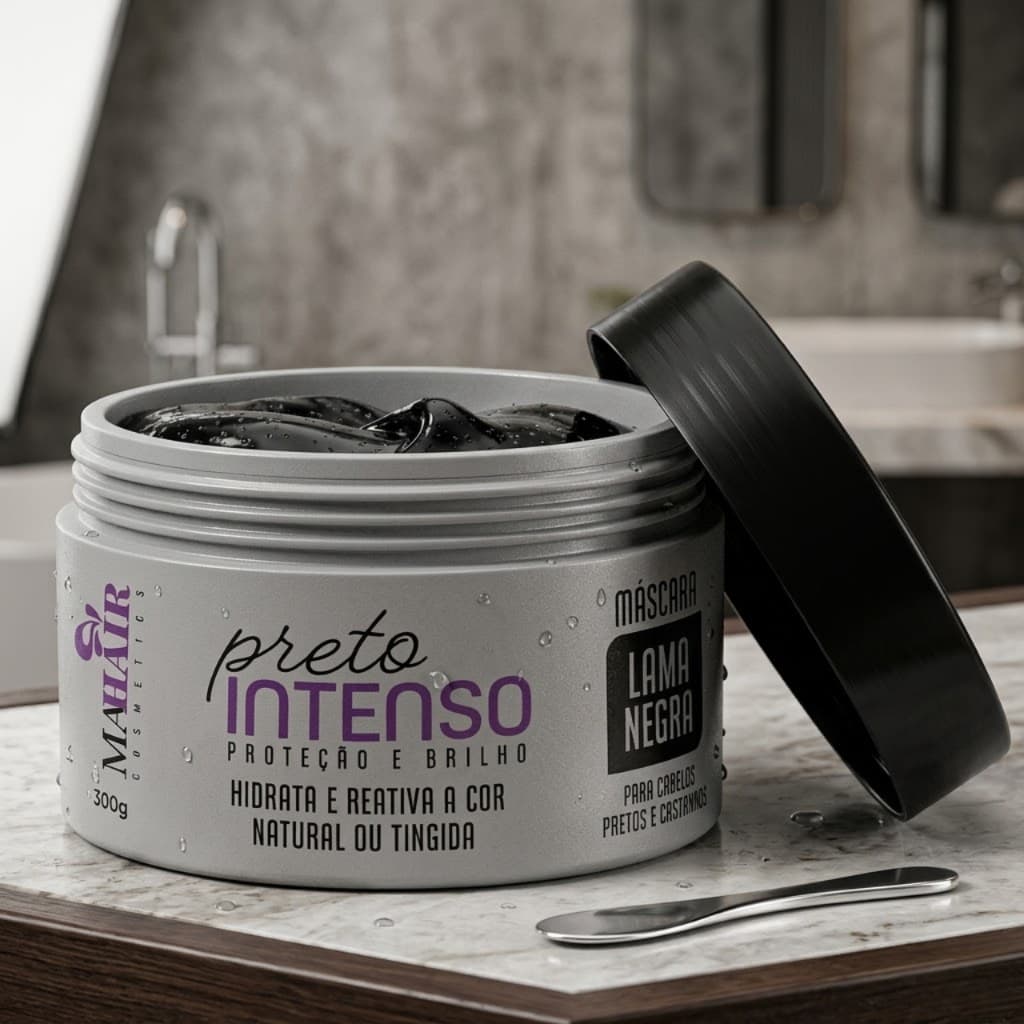 Máscara Capilar Lama Negra Mahair Linha Matizadora Preto Intenso - Promoção !