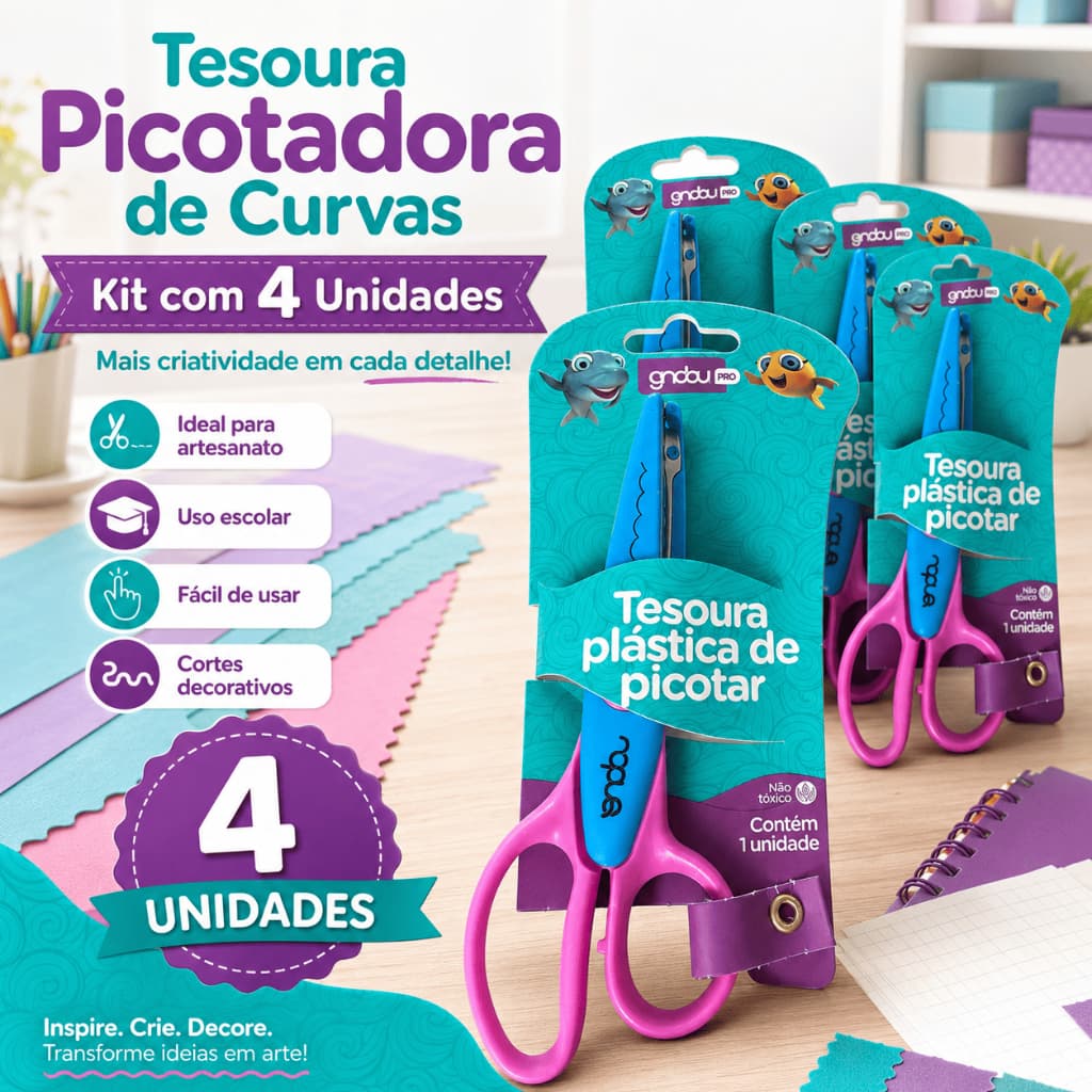 Tesoura Picotadora de Curvas Para EVA Tecido Papel Artesanato