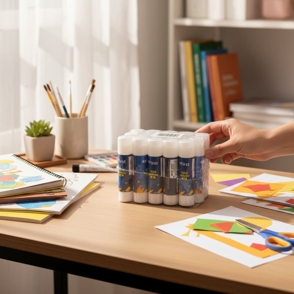 Kit 24 Colas Bastão Branca 9g Escolar Artesanato Papelaria Cola em Bastão