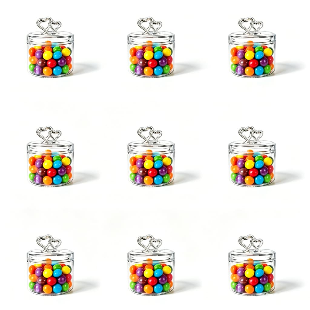 Kit 10 a 40 Mini Baleiro Bomboniere Coração Acrílico Transparente Decoração Festa Lembrancinha