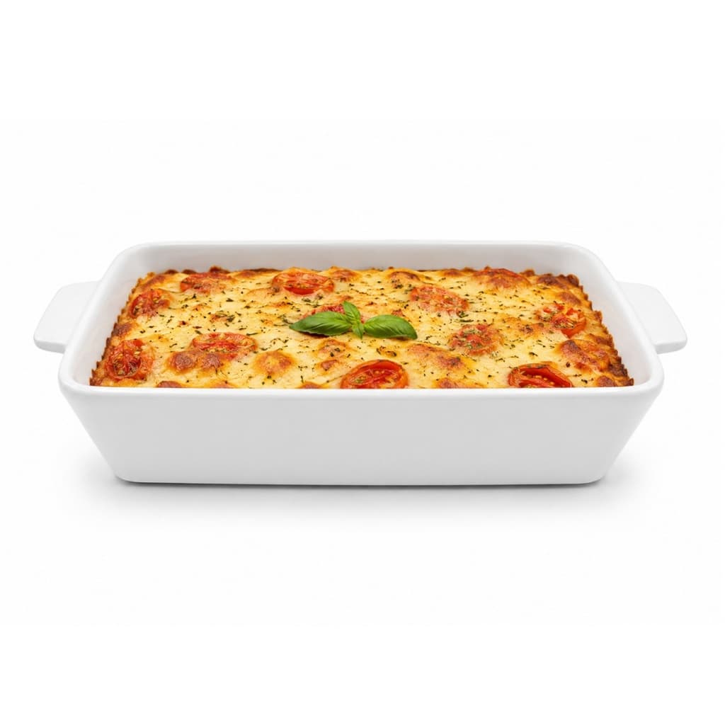 Refratário de Porcelana Branco 23,5/28/34cm Com Alça - Lyor / Travessa / Assadeira / Cozinha / Servir
