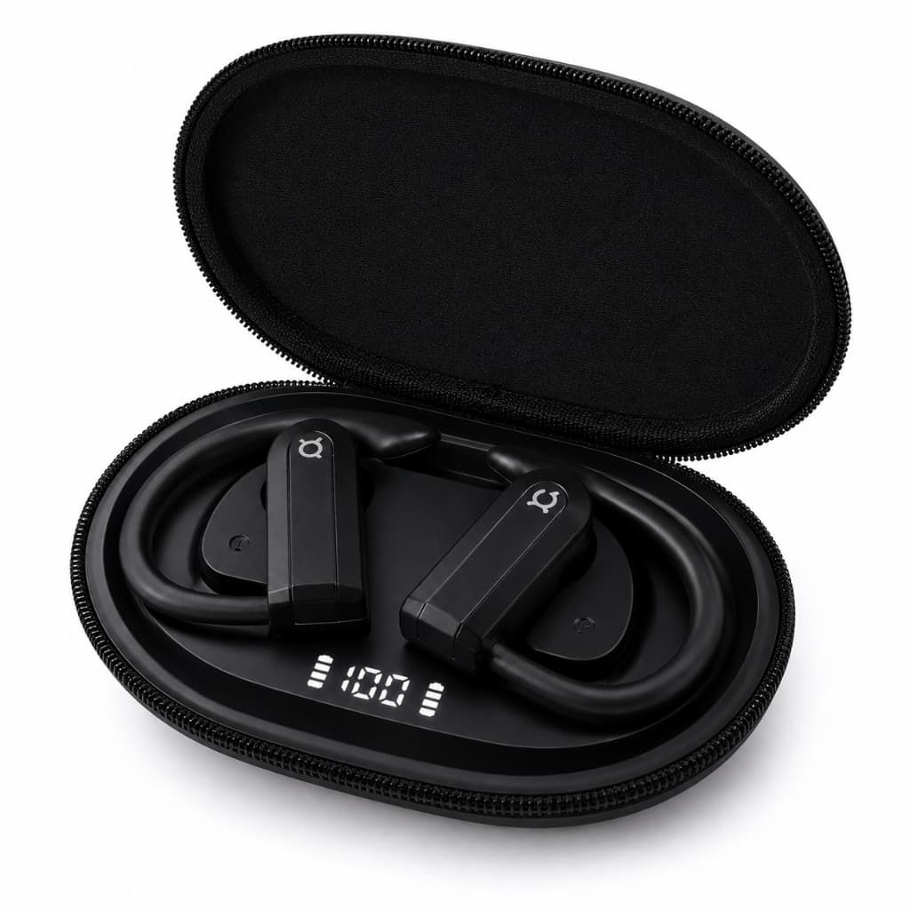 Fone Bluetooth FN-B21A Esportivo Gancho Auricular Sem Fio IPX5 Display LED Microfone Bluetooth 5.3