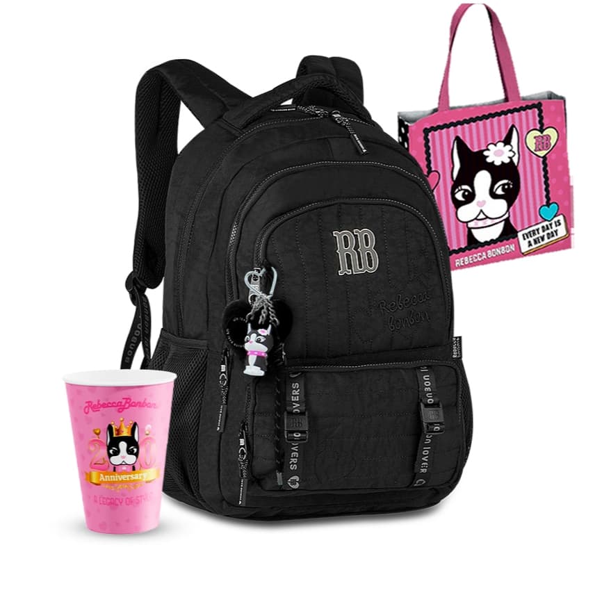 Mochilas Rebecca Bonbon RB Costas Juvenil Meninas Chaveiro Adolescente Coleção 2026 Voltas as Aulas