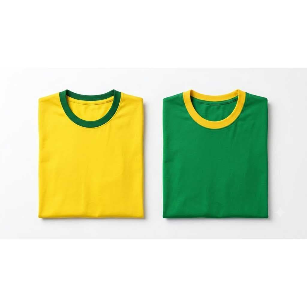 KIT 02 Camiseta Masculina Brasil para personalização Lisa Básica 100% Algodão