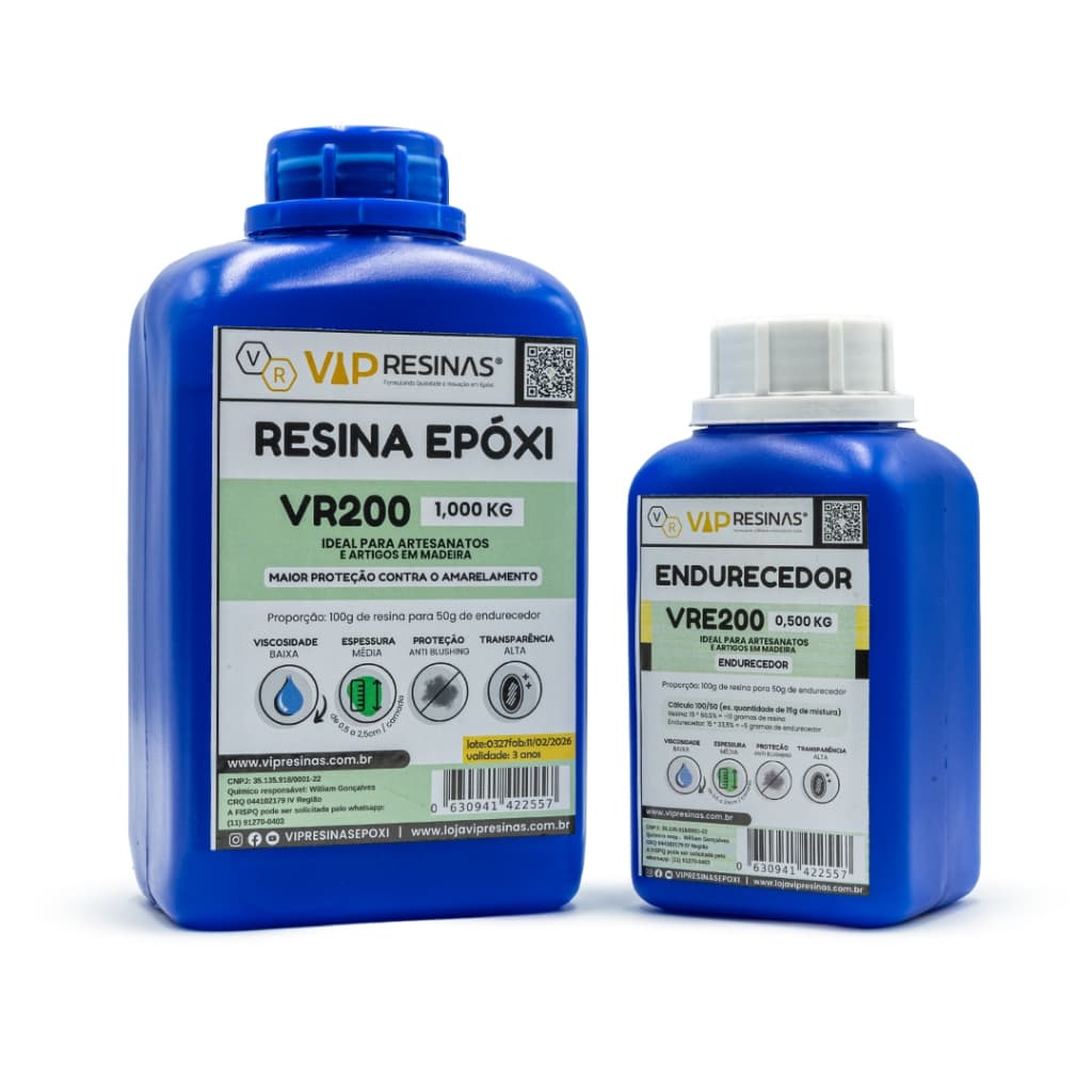 Resina Epóxi + Endurecedor UV VR200 1,5kg Média Espessura