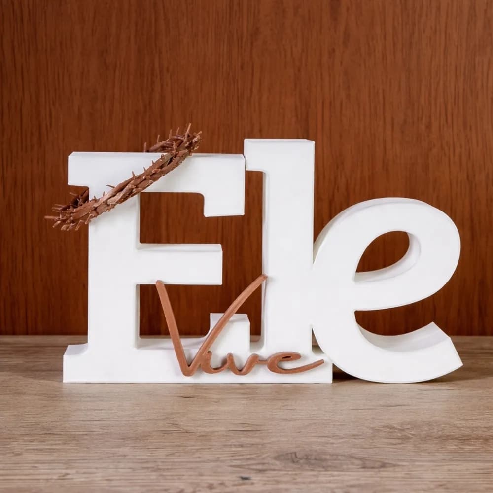✝️ Ele Vive Decorativo Placa | Palavra Cristã Cristo com Coroa de Espinhos para Decoração e Fé 🎁