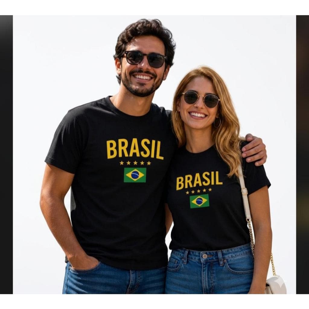 KIT 2 CAMISA MOZÃO CASAL BRASIL CAMISETA CASAIS COPA 2026 TECIDO 100% ALGODÃO - ENVIO RAPIDO