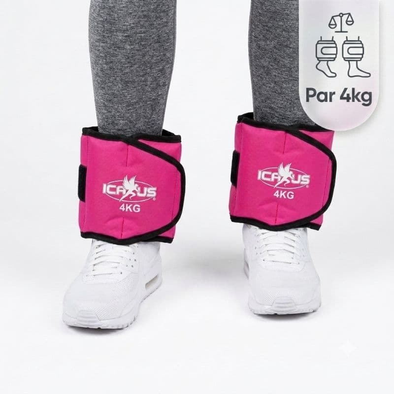Pesinho Peso 4kg de Perna Caneleira Para Fortalecimento Perna Flexora Abdutora Extensora Treino Rosa