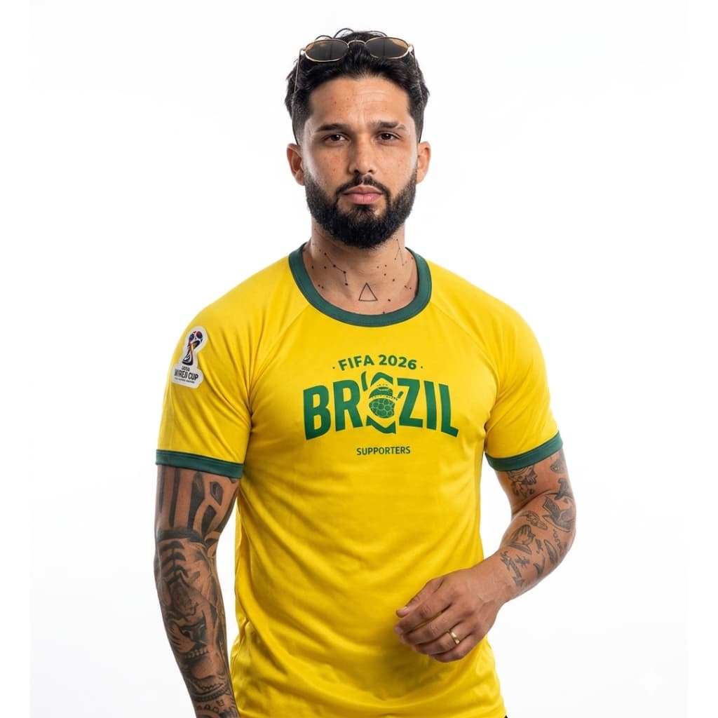 Camiseta Brasil Torcedor Copa Do Mundo Dry Fit Respiravel, Casual, Camisa