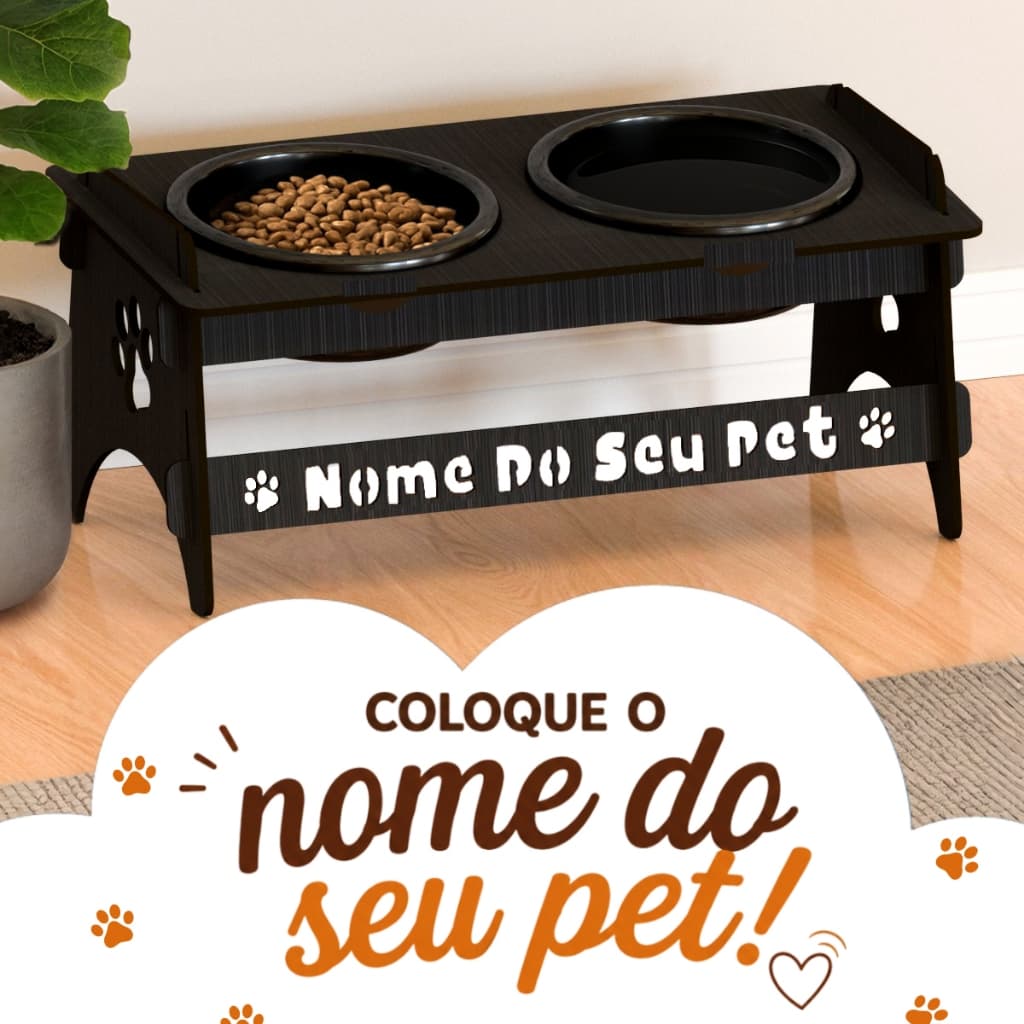 Comedouro PERSONALIZADO Para Gato Ou Cachorro Pequenos