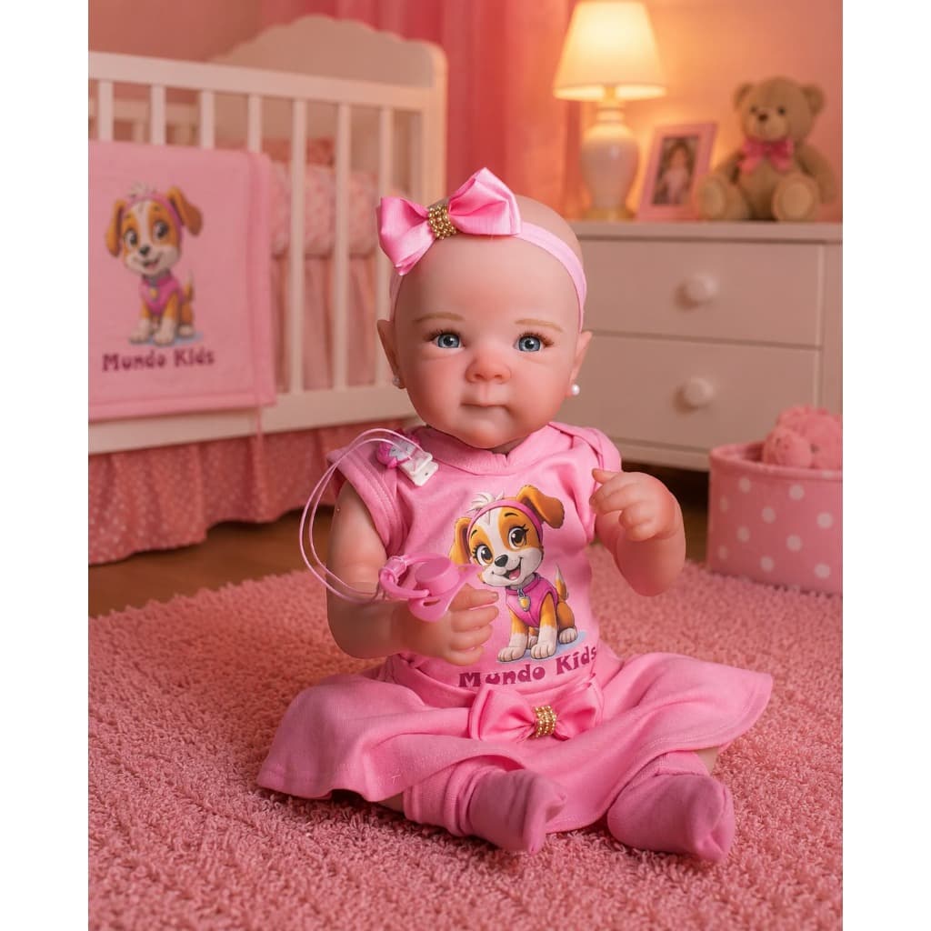Boneca Bebê Reborn Corpo de Silicone  Realista 45cm Ana - Mundo Kids