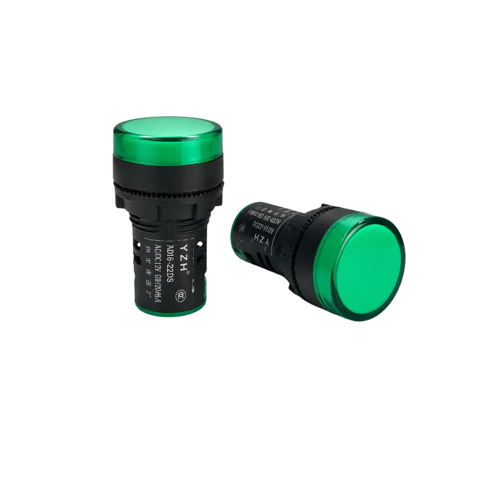 Sinalizador AD16-22DM 12v Led Verde AC DC Indicador Luminoso para painel automação indústria ip40 22mm lâmpada Verde 12V