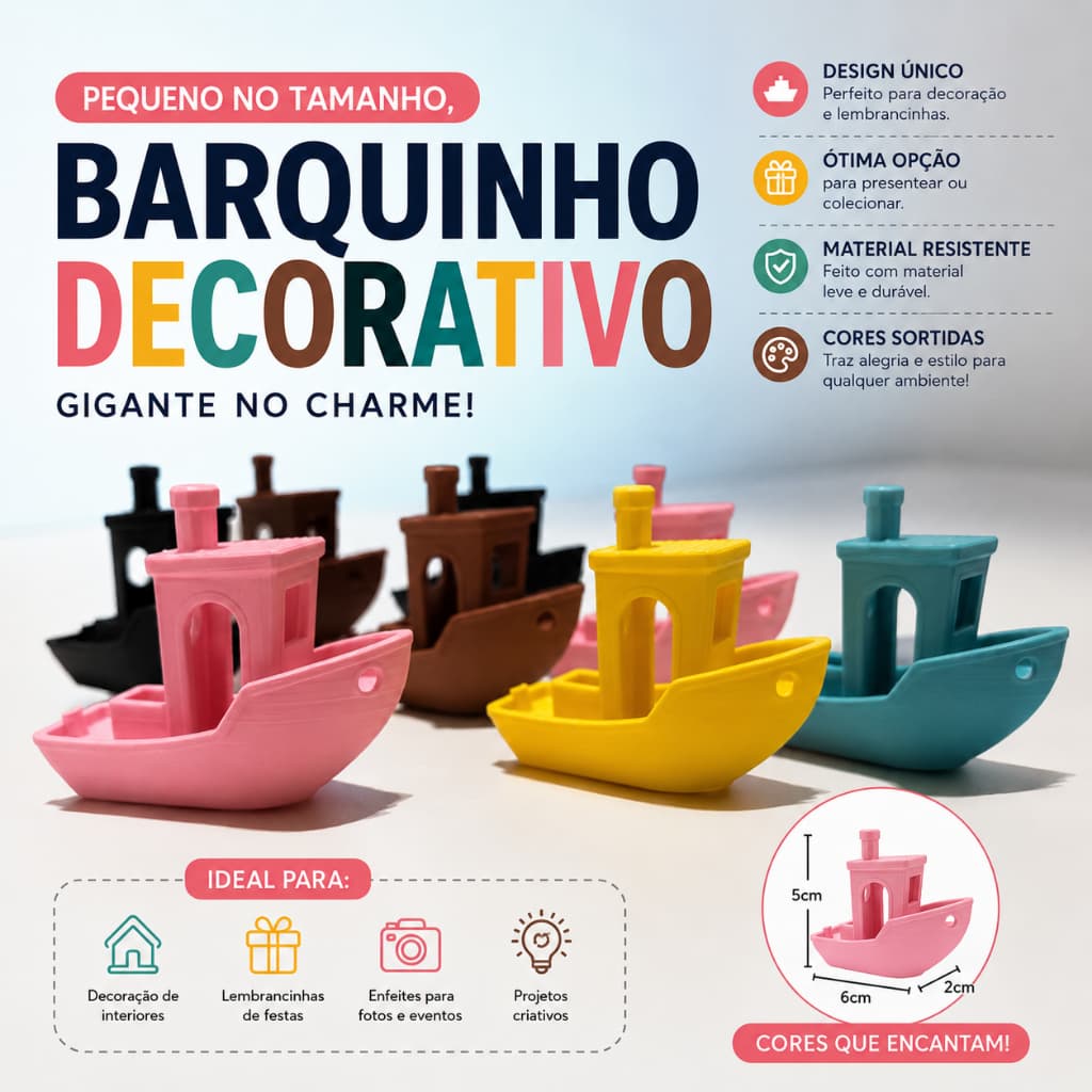 Barquinho Decorativo Miniatura – Modelo Criativo e Encantador
