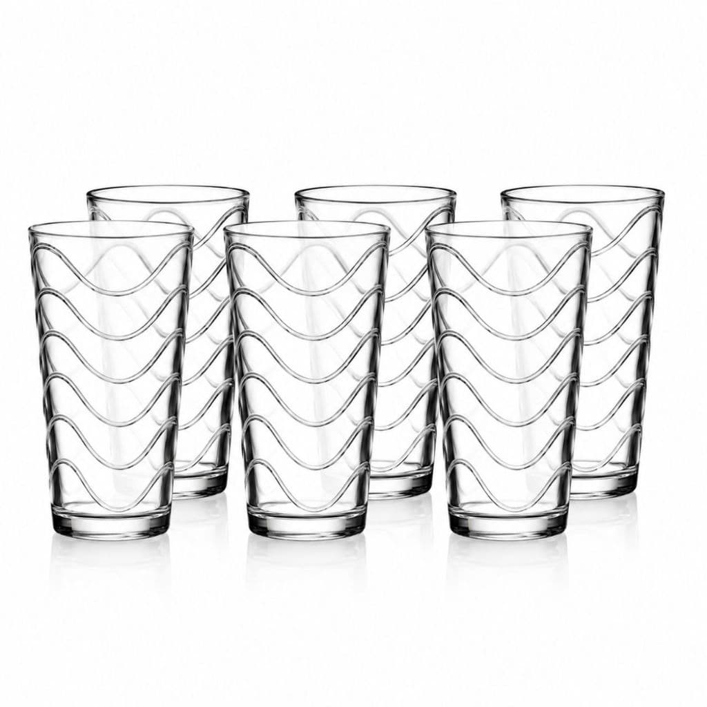 Jogo 06 Copos de Vidro Transparente 310ml - Cozinha e Mesa Elegante, Conjunto de Copos para Casa