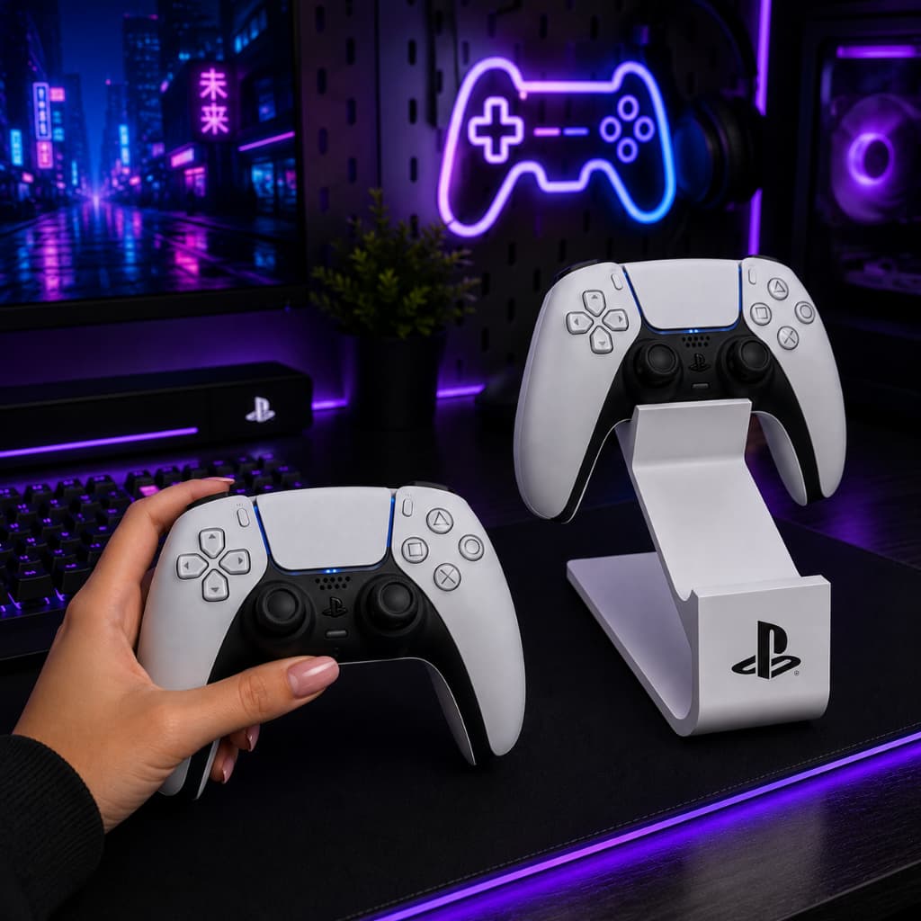 Suporte para 2 Controles PS5 Base Organizadora Dupla Controle Playstation